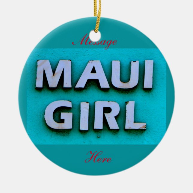 Adorno De Cerámica chica maui green personalizado (Frente)