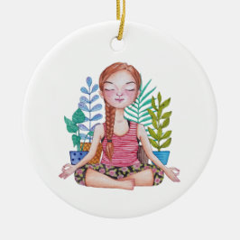 Adorno De Cerámica Chica Mediador Con Plantas