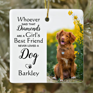 Adorno De Cerámica Chica Mejor Amigo Perro Personalizado 2 Mascota Fo