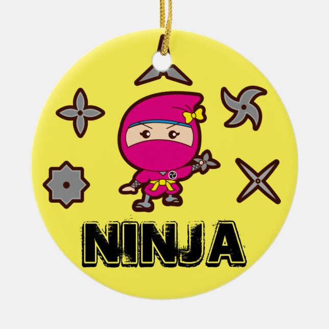 Adorno De Cerámica Chica Ninja (Frente)