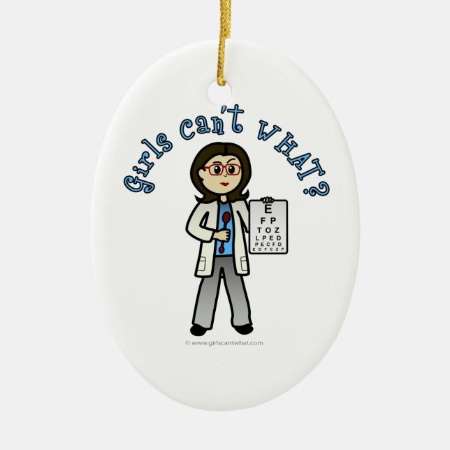 Adorno De Cerámica Chica Optometrist Ligero (Frente)