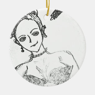 Adorno De Cerámica chica punk