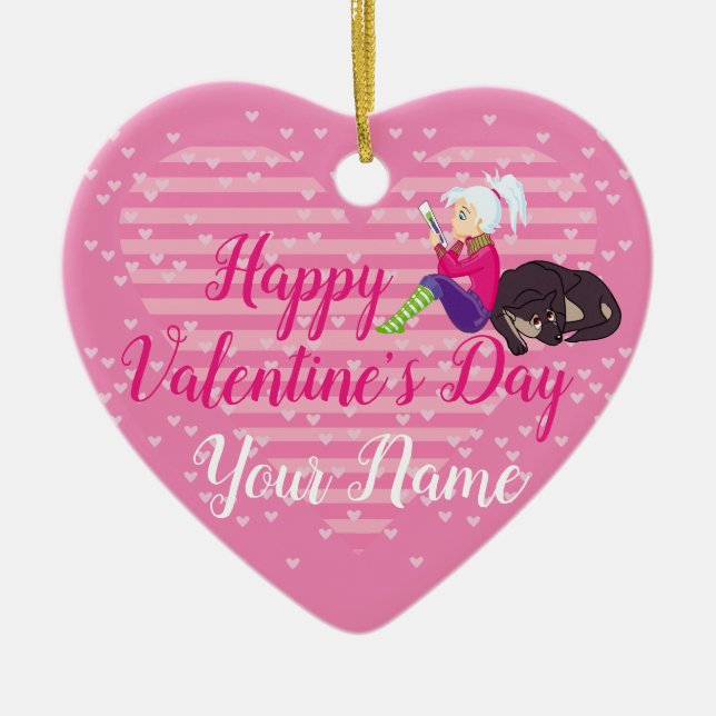 Adorno De Cerámica Chica Ser enamorado (Frente)