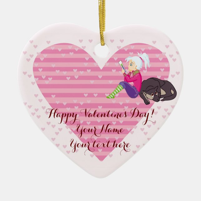 Adorno De Cerámica Chica Ser enamorado (Frente)