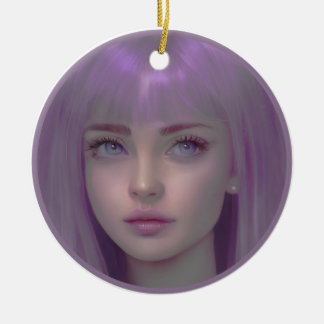 Adorno De Cerámica Chica Violeta
