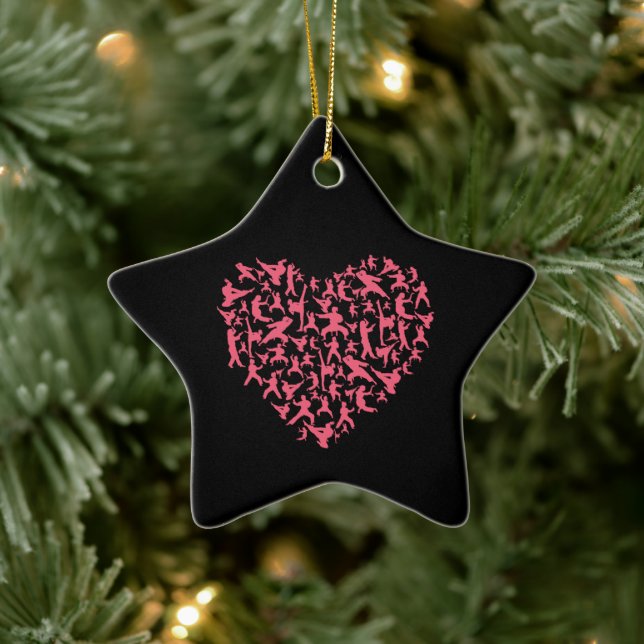 Adorno De Cerámica Chicas de artes marciales Karate Heart (Árbol)
