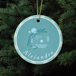 Adorno De Cerámica Chicas De Bañera Azul Piscina Personalizada     