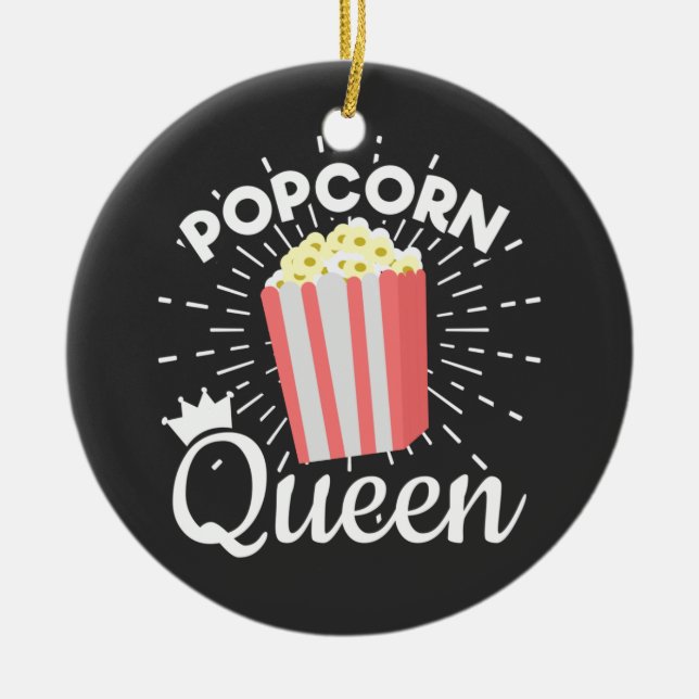Adorno De Cerámica Chicas de cine Popcorn Queen (Frente)