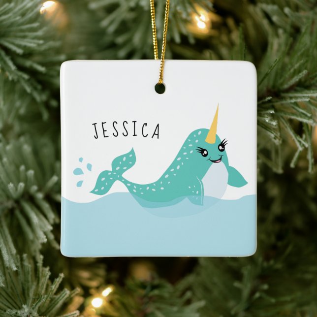 Adorno De Cerámica Chicas de Cute Narwhal (Árbol)
