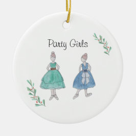 Adorno De Cerámica Chicas de fiesta de cascanueces personalizables re