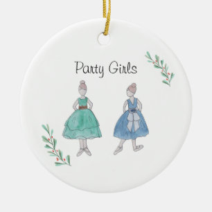 Adorno De Cerámica Chicas de fiesta de cascanueces personalizables re