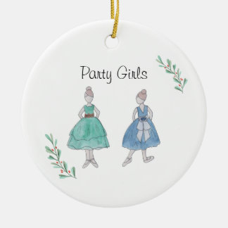 Adorno De Cerámica Chicas de fiesta de cascanueces personalizables re