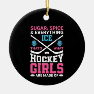 Adorno De Cerámica Chicas de hockey sobre hielo de todo