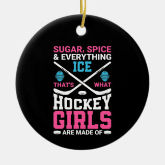 Adorno De Cerámica Chicas de hockey sobre hielo de todo