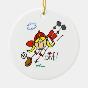 Adorno De Cerámica Chicas del béisbol Disfraces Camisetas y Regalos