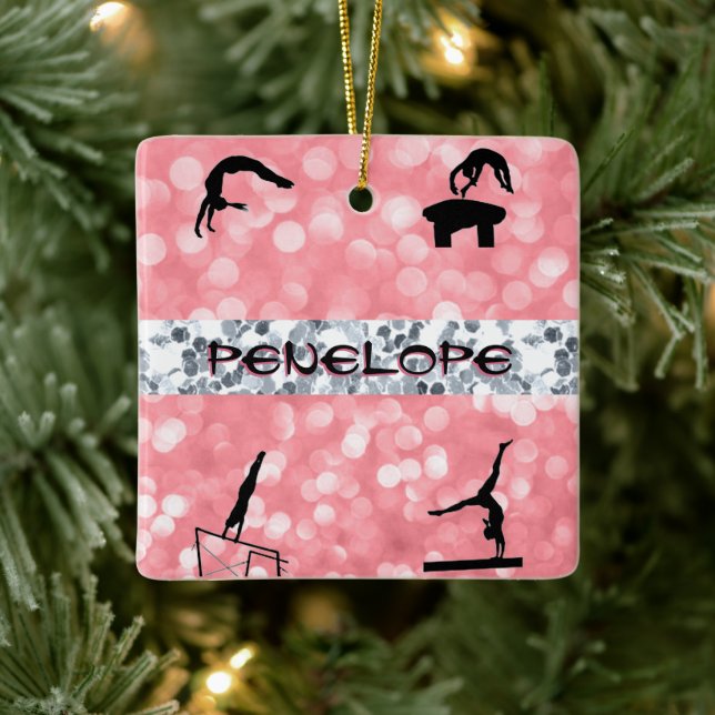 Adorno De Cerámica Chicas Eventos de Gimnasia Glitz y Glam (Árbol)