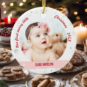 Adorno De Cerámica Chicas gemelos 2 fotos primeros Navidades