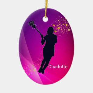 Adorno De Cerámica Chicas Lacrosse Dominant Defender Ornament