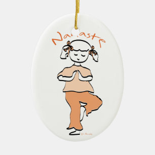 Adorno De Cerámica Chicas Namaste Yoga Ornament