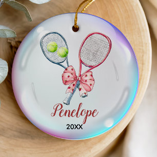 Adorno De Cerámica Chicas Racquet jugador de tenis personalizado