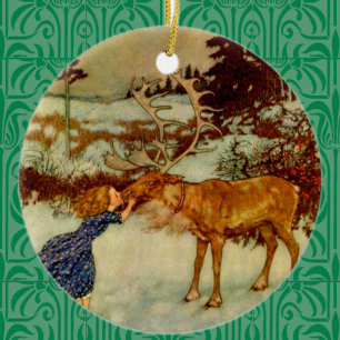 Adorno De Cerámica Chicas y Navidades de renos 🎄