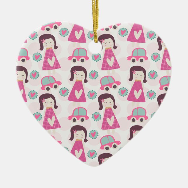 Adorno De Cerámica Chicas yendo a lugares (Frente)