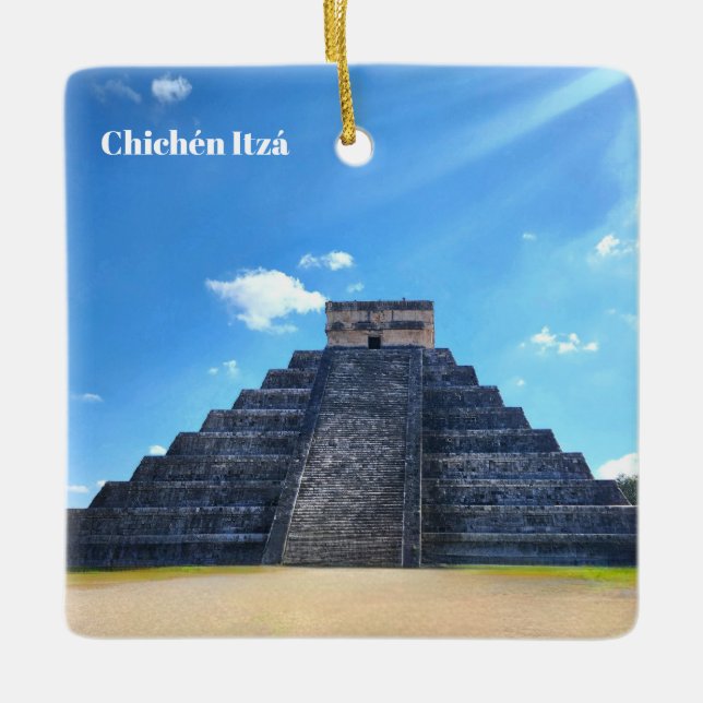 Adorno De Cerámica Chichén Itzá Mexico Souvenir Ornament (Anverso)