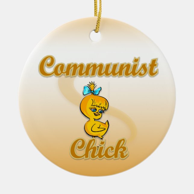 Adorno De Cerámica Chick comunista (Frente)