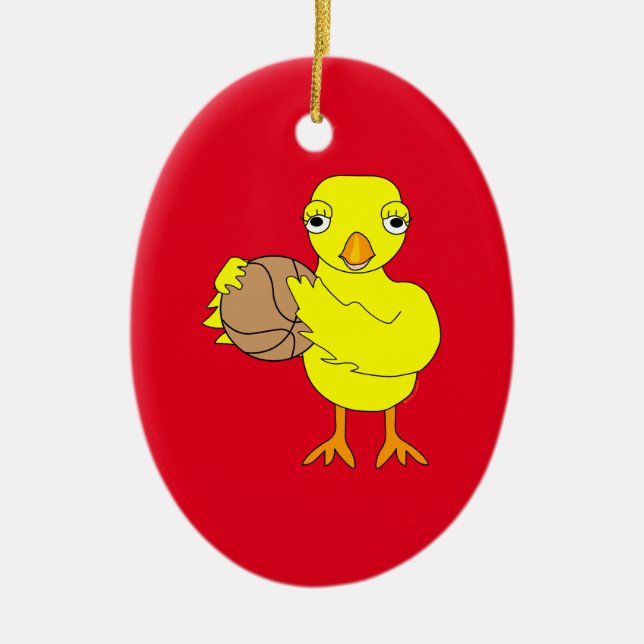 Adorno De Cerámica Chick de básquetbol (Frente)