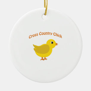 Adorno De Cerámica Chick de campo cruzado