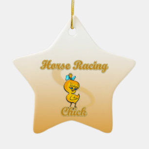 Adorno De Cerámica Chick de Carreras de caballo