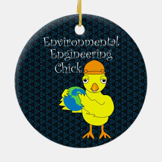 Adorno De Cerámica Chick de ingeniería ambiental (Atrás)