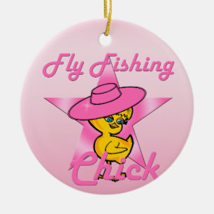 Adorno De Cerámica Chick de pesca de mosca #8