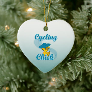 Adorno De Cerámica Chick en bicicleta #3