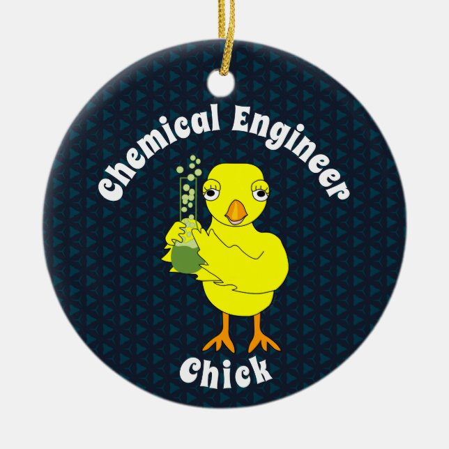 Adorno De Cerámica Chick ingeniero químico (Frente)