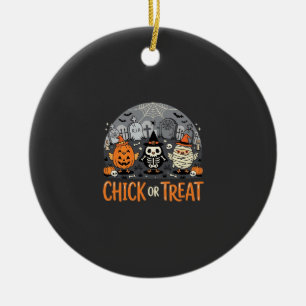 Adorno De Cerámica Chick or Treat Diseño de cementerio de Halloween l