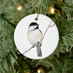 Adorno De Cerámica Chickadee