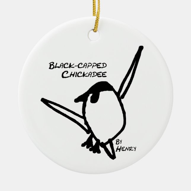 Adorno De Cerámica Chickadee by Henry, White (Frente)