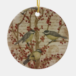 Adorno De Cerámica Chickadees