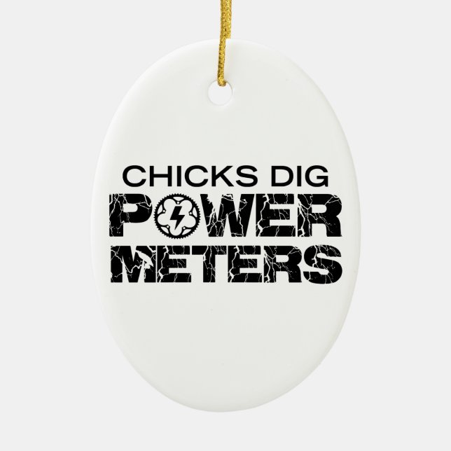 Adorno De Cerámica Chicks Dig Power Meters (Frente)