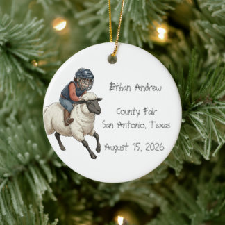 Adorno De Cerámica Chico de Mutton Bustin personalizado 