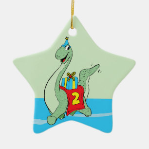 Adorno De Cerámica Chico, Dinosaurio de cumpleaños