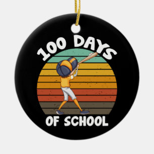 Adorno De Cerámica Chicos 100 días de escuela chicos día 100 béisbol