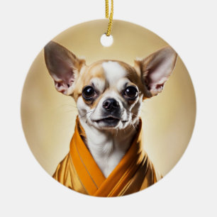 Adorno De Cerámica Chihuahua budista