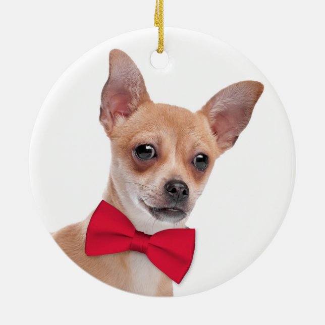 Adorno De Cerámica Chihuahua Christmas Ornament (Atrás)