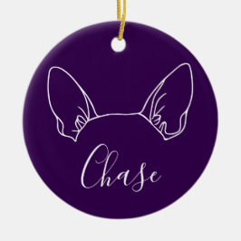 Adorno De Cerámica Chihuahua Ornament (Om Logo)