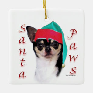 Adorno De Cerámica Chihuahua Santa Paws
