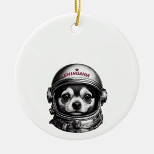 Adorno De Cerámica Chihuahua, viajero retro soviético del espacio can