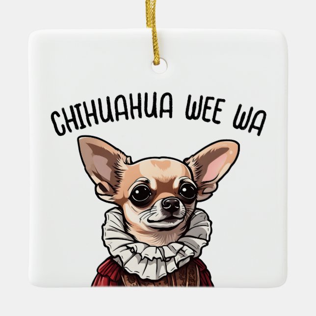 Adorno De Cerámica Chihuahua wee wa (Anverso)