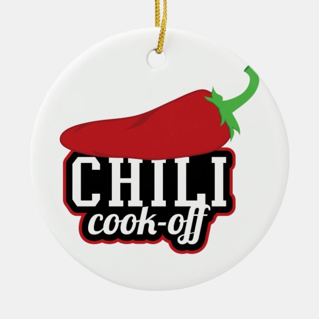 Adorno De Cerámica Chili Cook-Off (Frente)